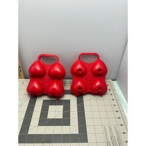 Vintage Jell-O Jigglers Heart Molds set of 2 Red Plastic Valentine Set of 2
